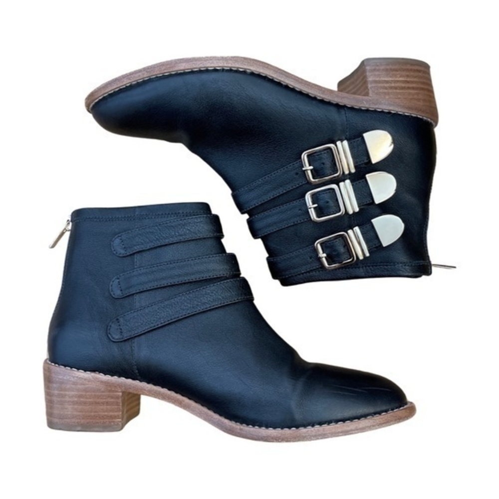 Loeffler Randall โข Fenton Buckle Leather Ankle Booties Boots 7.5 ASO Zoe Benson - Picture 8 of 13